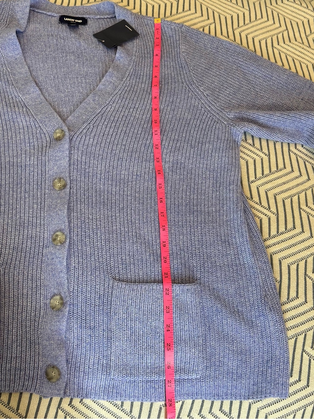 Lands' End Drifter Light Lavender V-Neck Button Cardigan, NWT 1X. - Picture 4 of 5